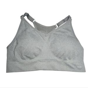 RBX Active Women's Plus Mesh High Impact Gray Adjustable Yoga Sports Bra 2X